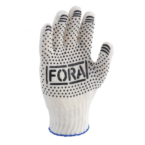 15200 перчатки FORA c ПВХ рис.белый 7 класс 10 разм.(уп-10шт) (ящ-300шт)